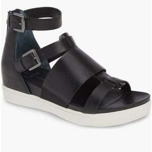 Linea Paolo Black Leather Sandals